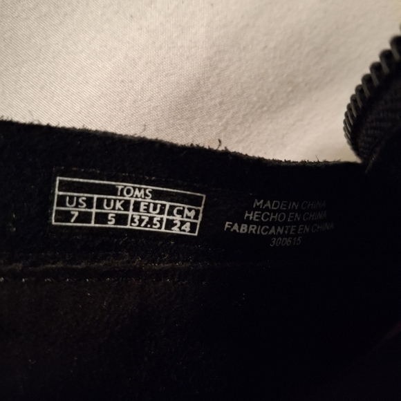 Toms Black Women's Suede Stacked Heeled Boots Minimalist Design - Picture 7 of 8